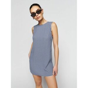 Reformation Gracelynn Gingham Mini Dress Blue‎ White Madison Check